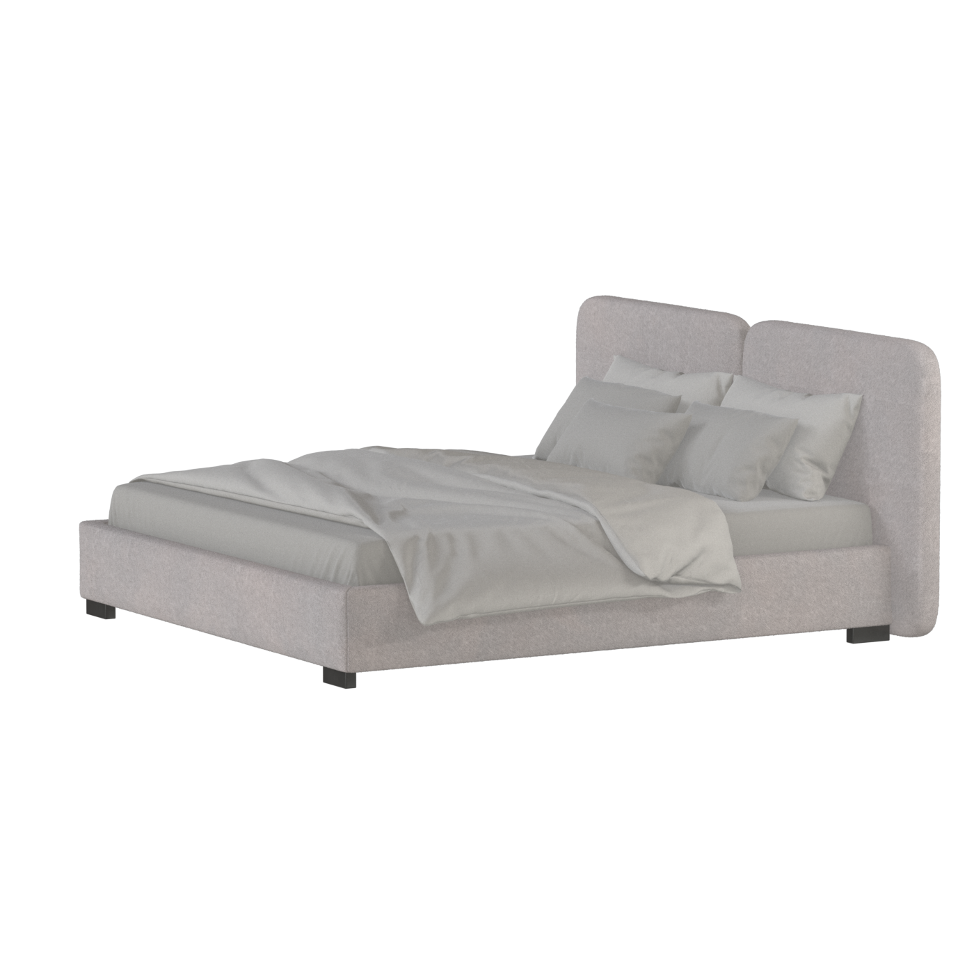 Chloe Upholstered Double Bed in Soft Woven Fabric