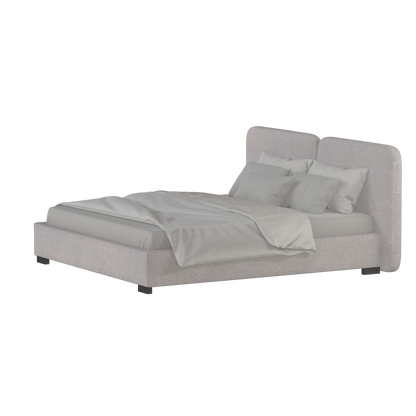 Chloe Upholstered Double Bed in Soft Woven Fabric
