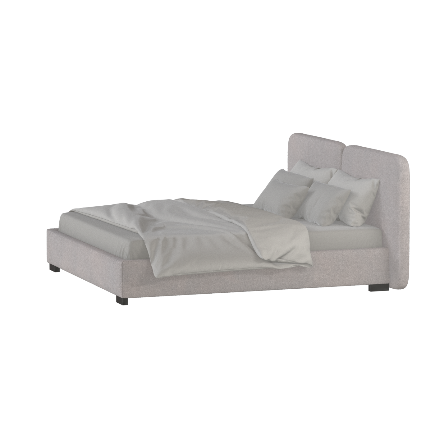 Chloe Upholstered Double Bed in Soft Woven Fabric