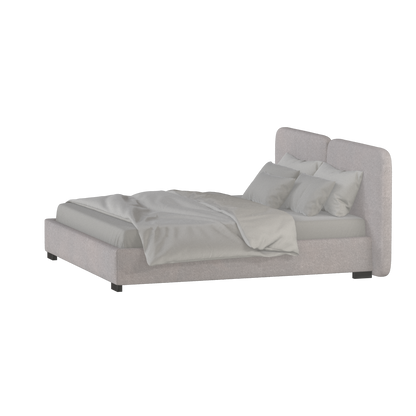 Chloe Upholstered Double Bed in Soft Woven Fabric