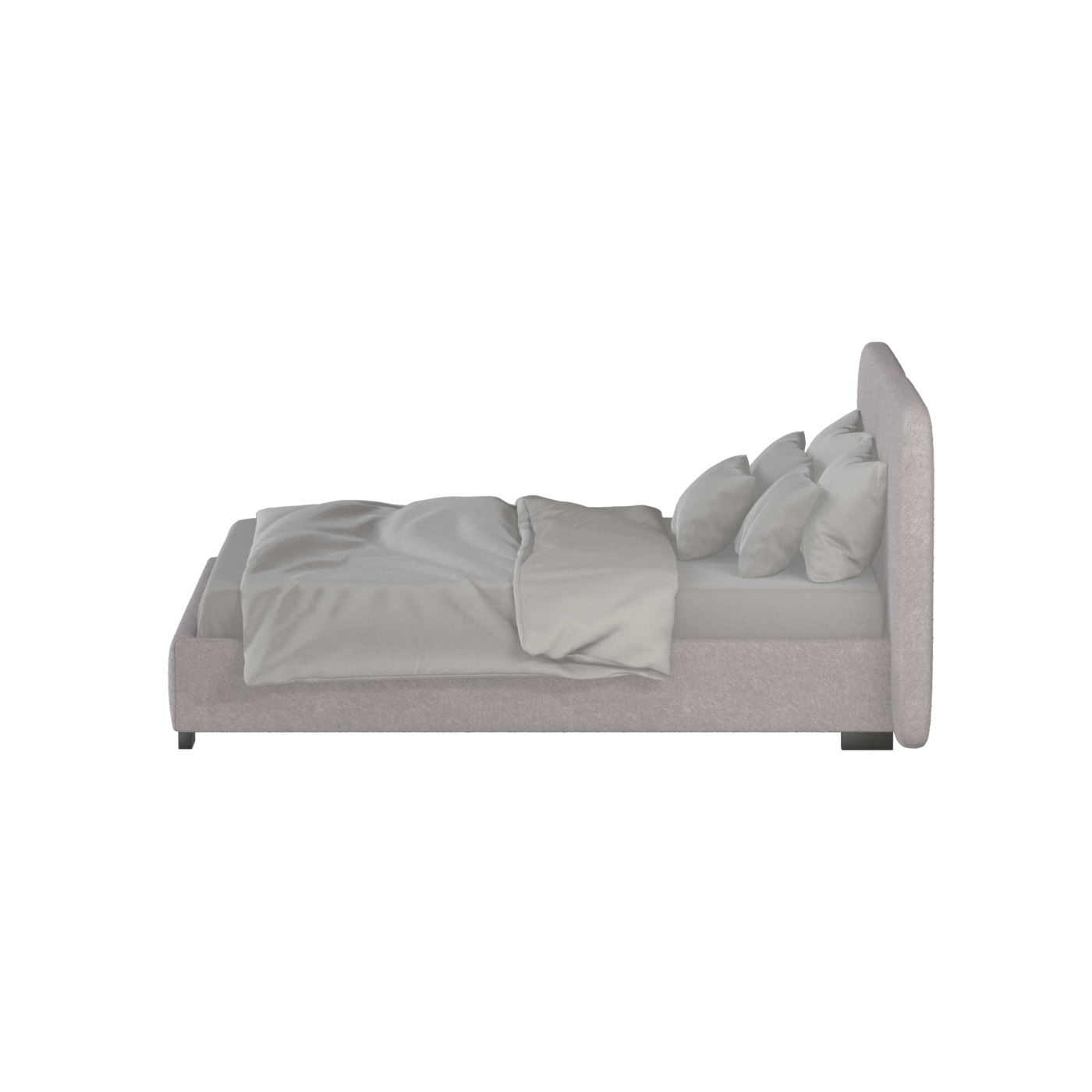 Chloe Upholstered Double Bed in Soft Woven Fabric