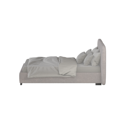 Chloe Upholstered Double Bed in Soft Woven Fabric