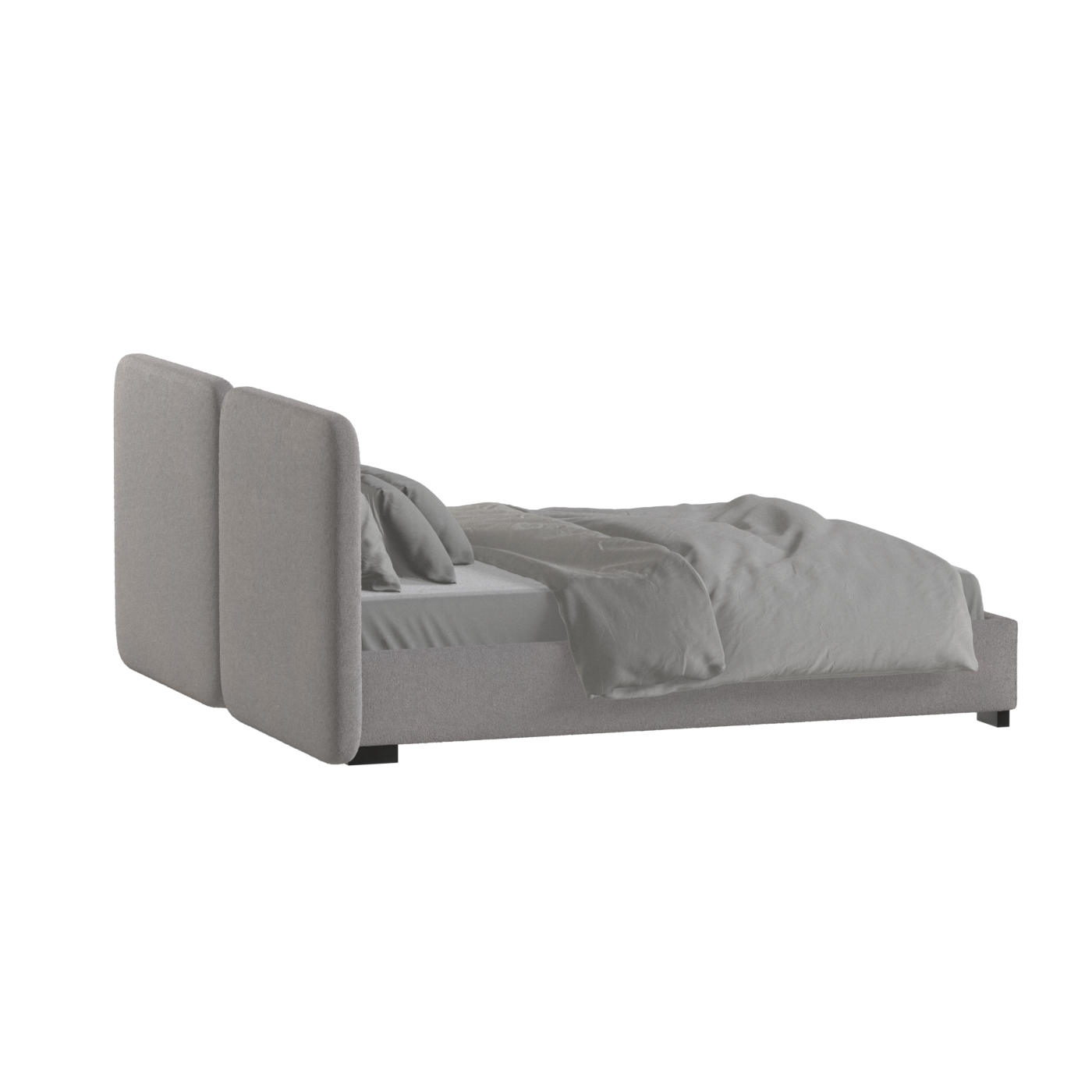 Chloe Upholstered Double Bed in Soft Woven Fabric