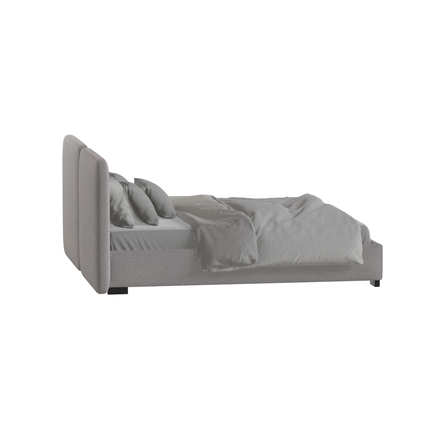 Chloe Upholstered Double Bed in Soft Woven Fabric