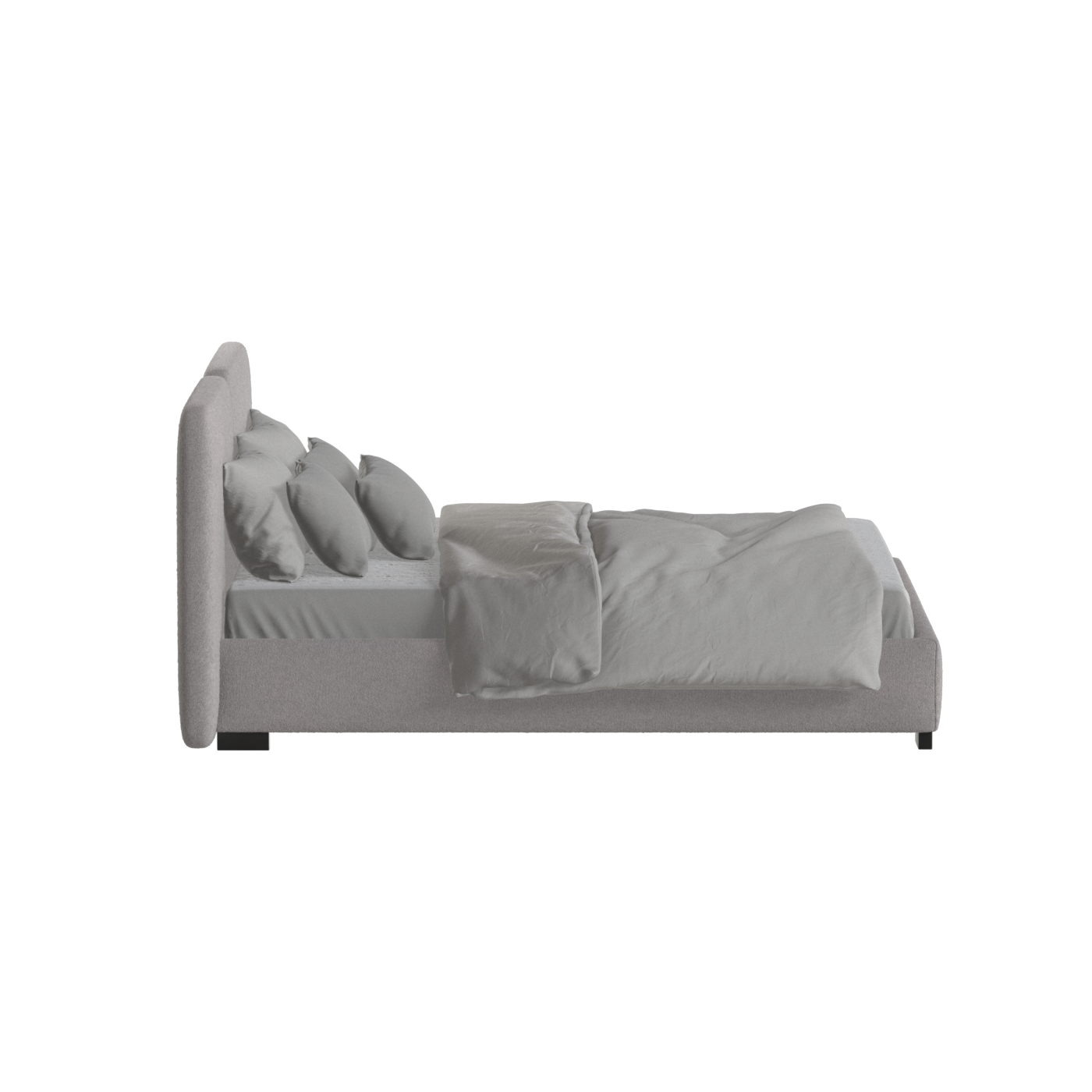 Chloe Upholstered Double Bed in Soft Woven Fabric