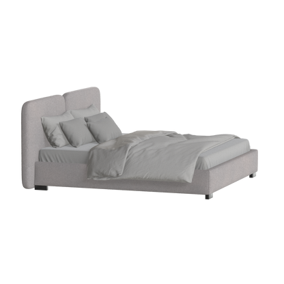 Chloe Upholstered Double Bed in Soft Woven Fabric