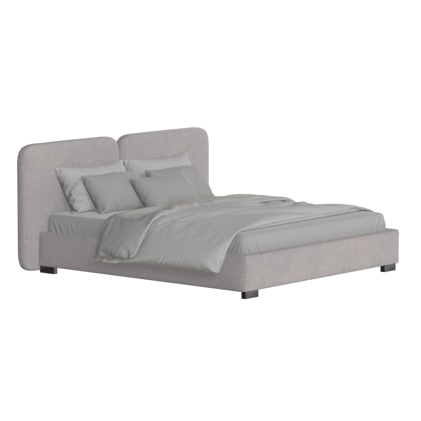 Chloe Upholstered Double Bed in Soft Woven Fabric