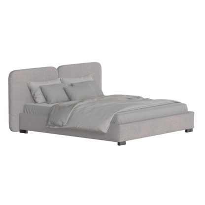 Chloe Upholstered Double Bed in Soft Woven Fabric