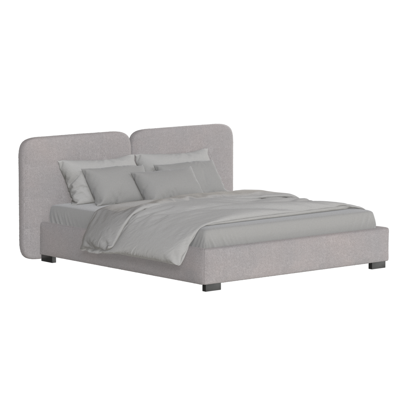 Chloe Upholstered Double Bed in Soft Woven Fabric