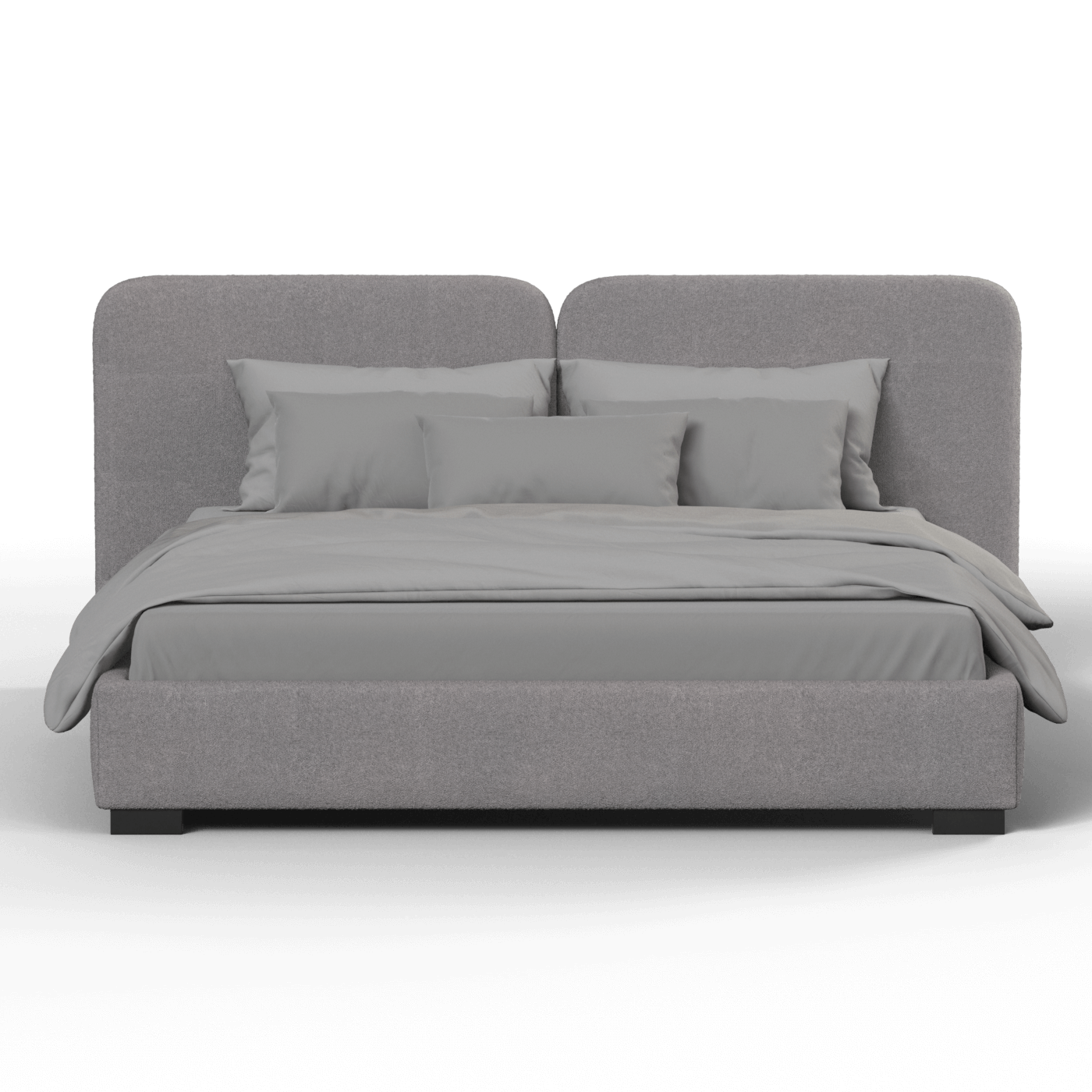 Chloe Upholstered Double Bed in Soft Woven Fabric