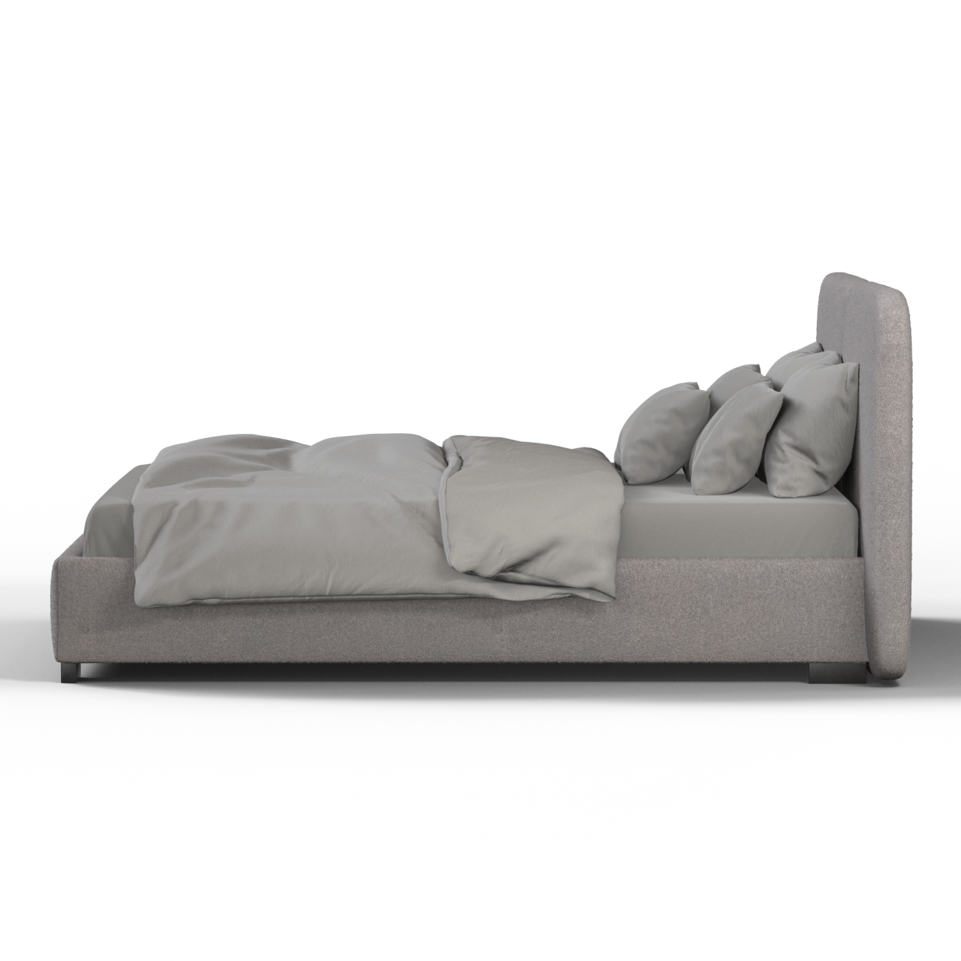 Chloe Upholstered Double Bed in Soft Woven Fabric