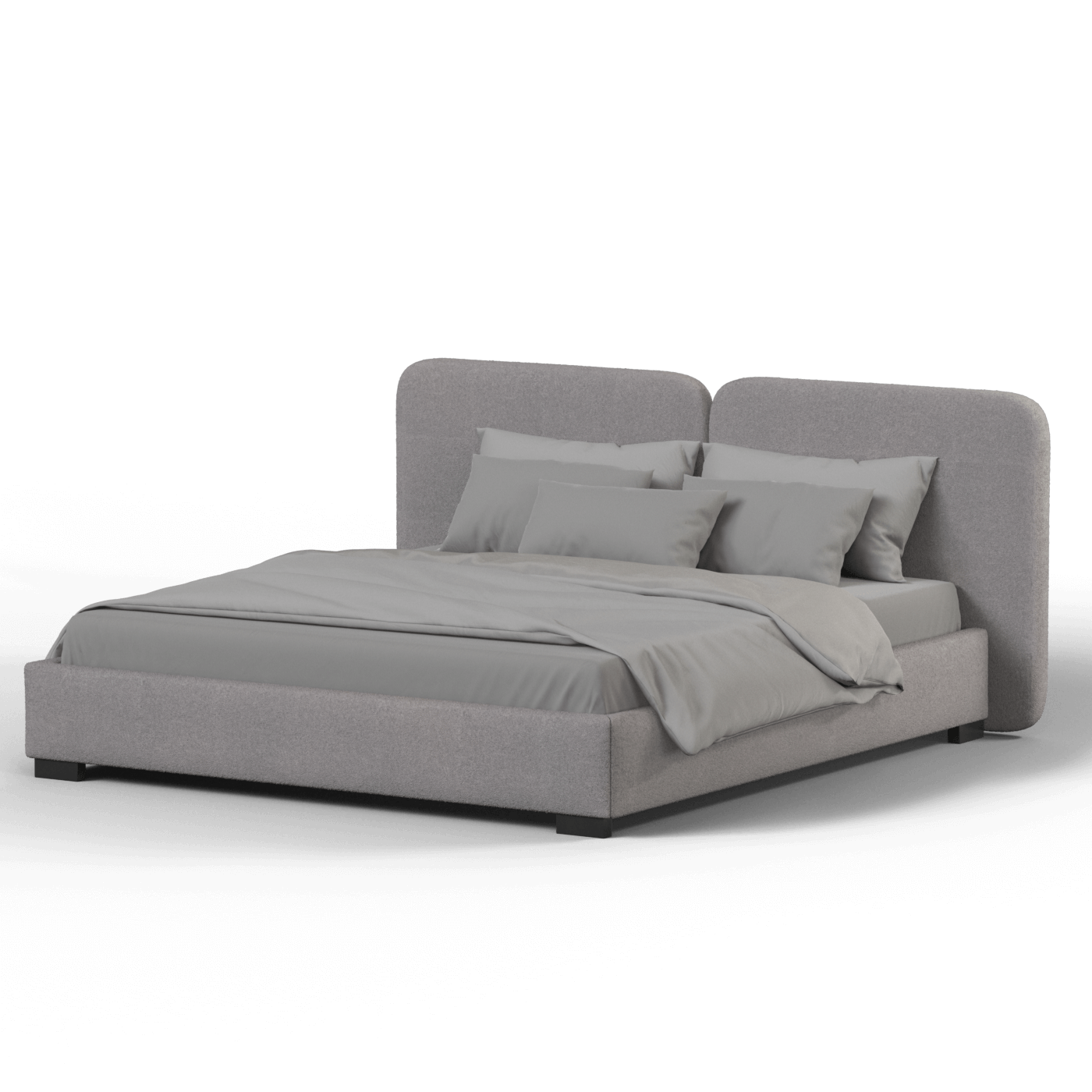 Chloe Upholstered Double Bed in Soft Woven Fabric