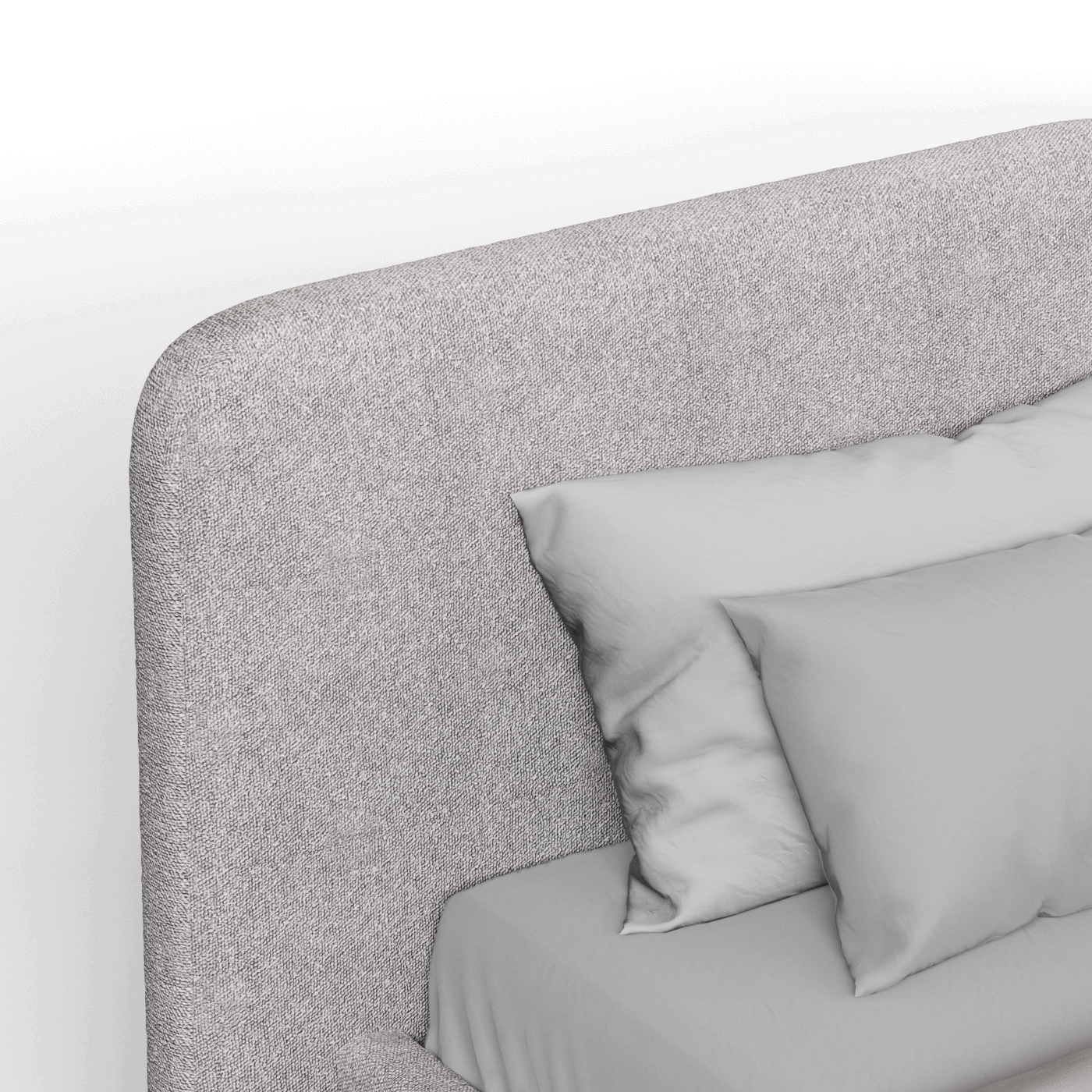 Chloe Upholstered Double Bed in Soft Woven Fabric