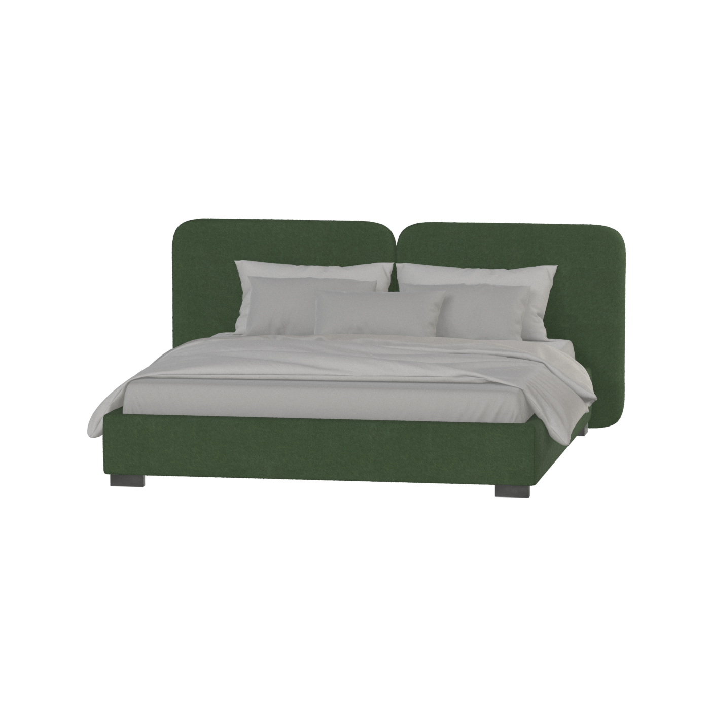 Chloe Upholstered Double Bed in Soft Woven Fabric