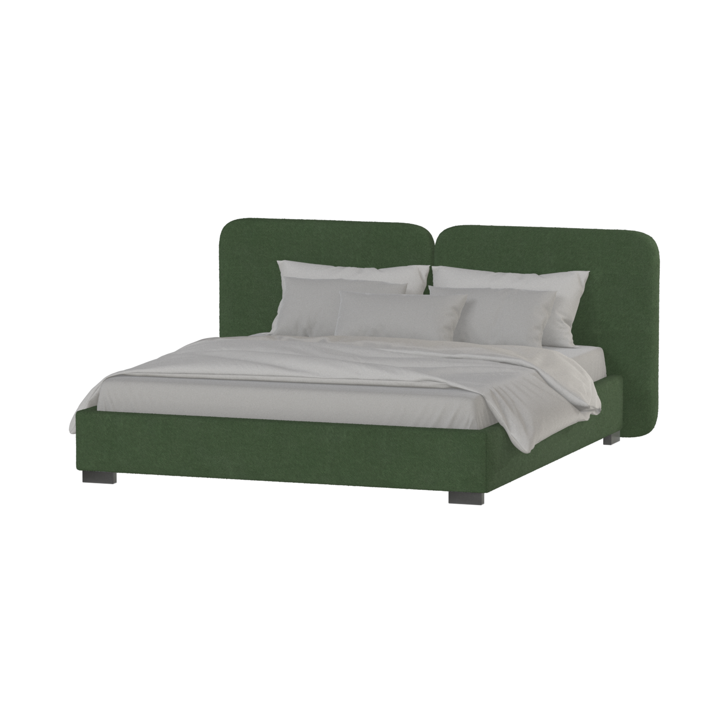 Chloe Upholstered Double Bed in Soft Woven Fabric