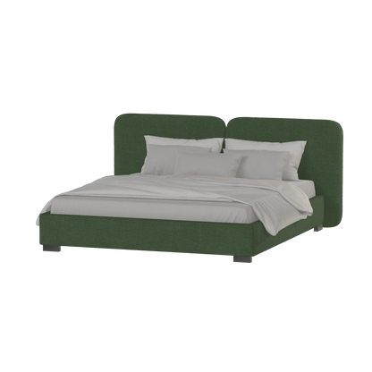 Chloe Upholstered Double Bed in Soft Woven Fabric