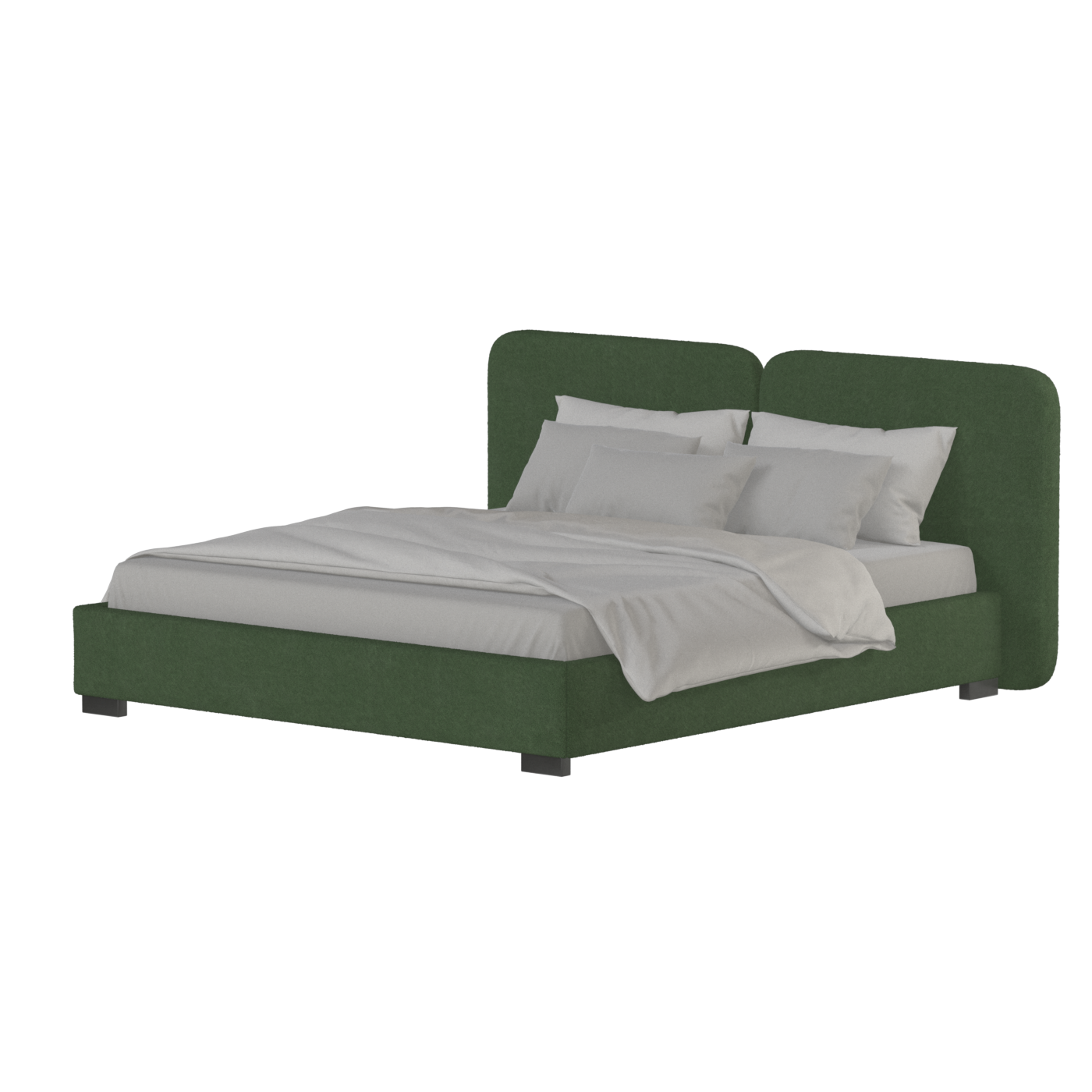 Chloe Upholstered Double Bed in Soft Woven Fabric