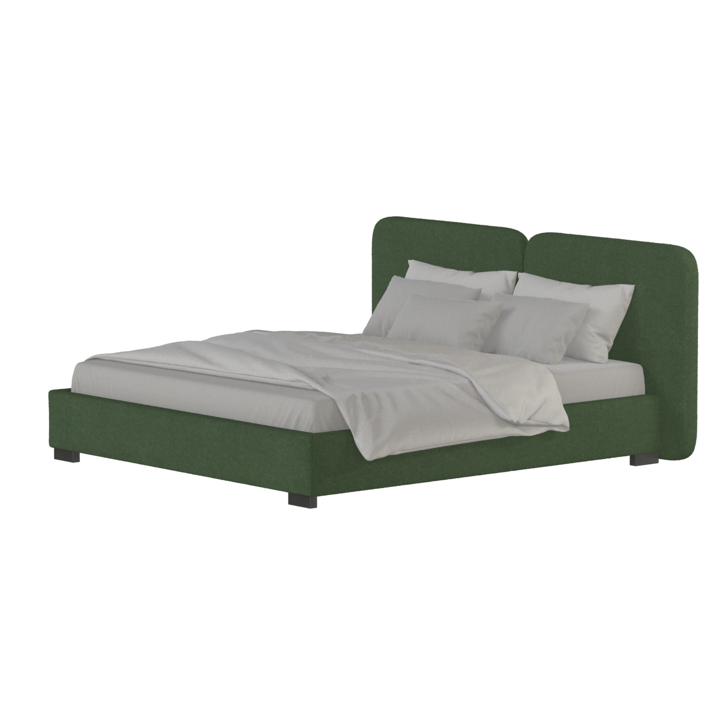 Chloe Upholstered Double Bed in Soft Woven Fabric