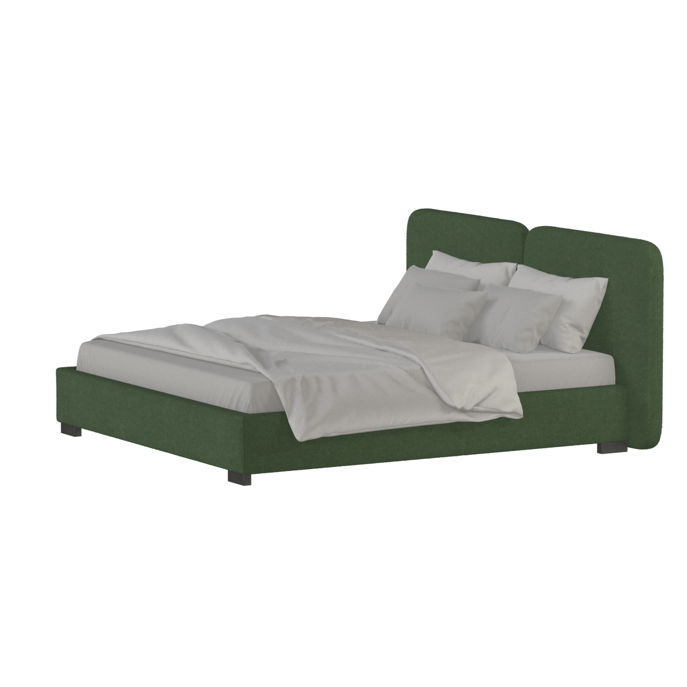 Chloe Upholstered Double Bed in Soft Woven Fabric