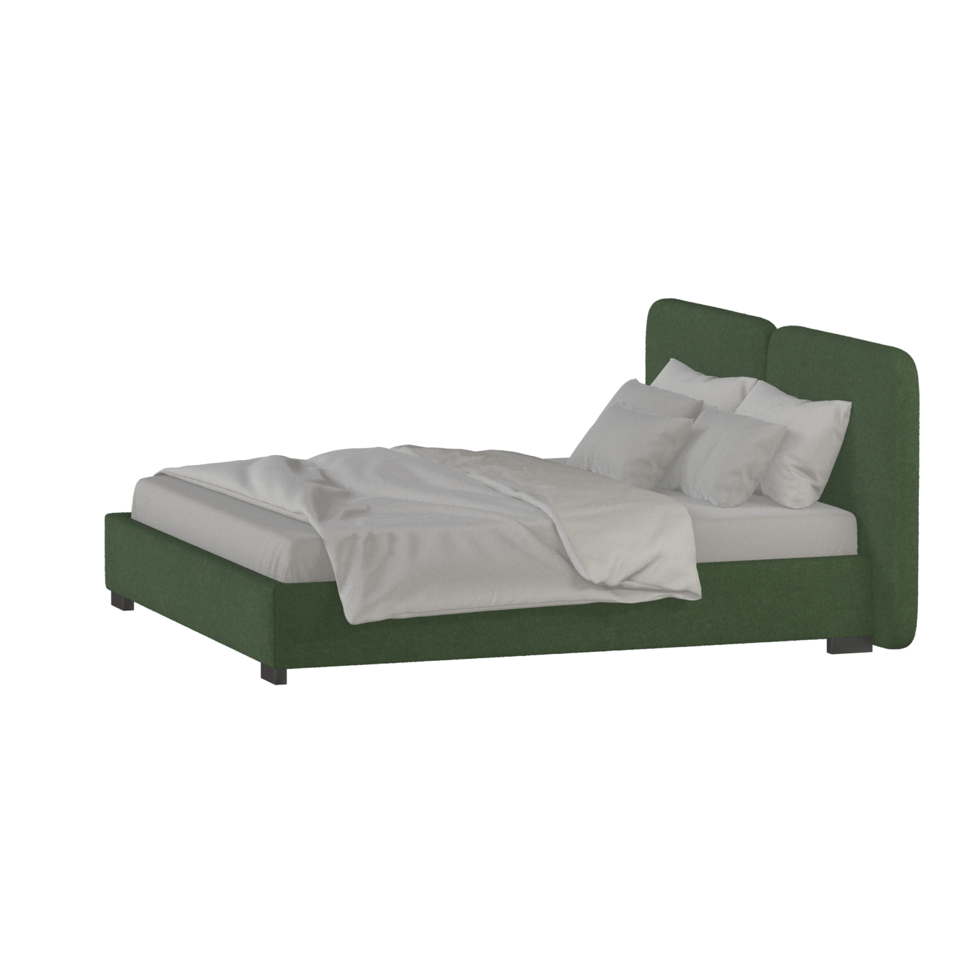 Chloe Upholstered Double Bed in Soft Woven Fabric