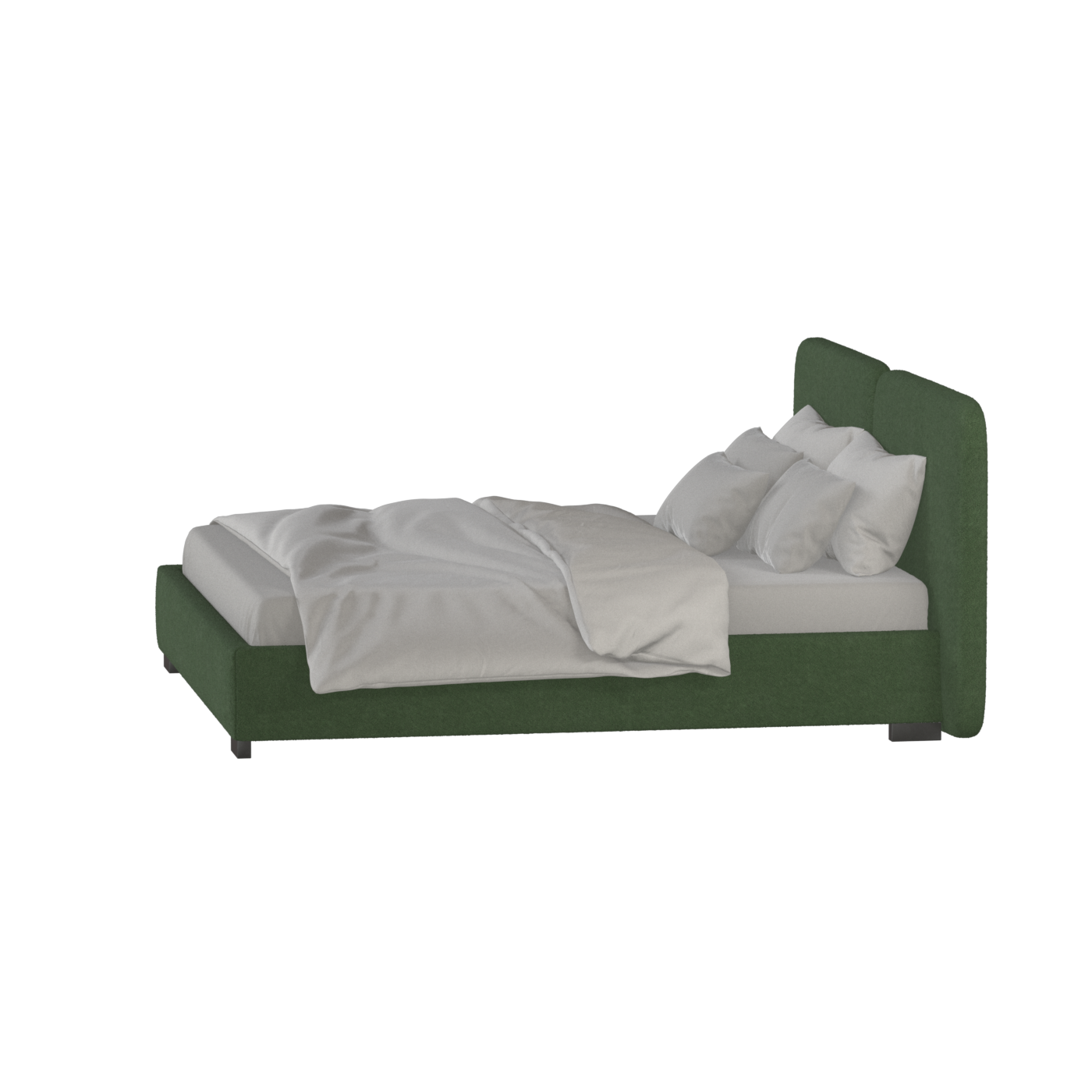 Chloe Upholstered Double Bed in Soft Woven Fabric