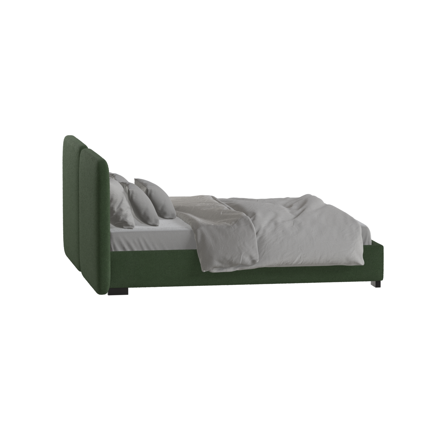 Chloe Upholstered Double Bed in Soft Woven Fabric