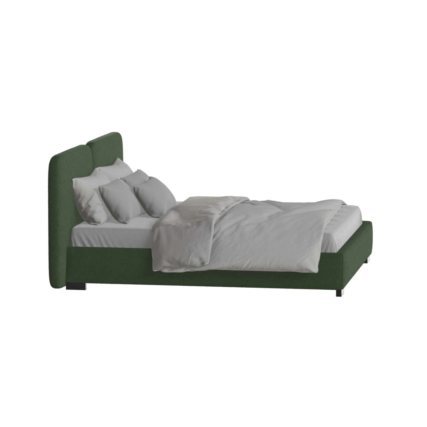 Chloe Upholstered Double Bed in Soft Woven Fabric