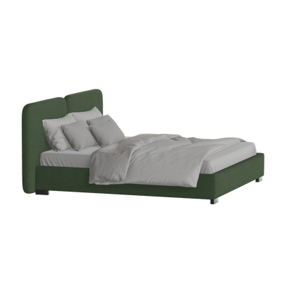 Chloe Upholstered Double Bed in Soft Woven Fabric