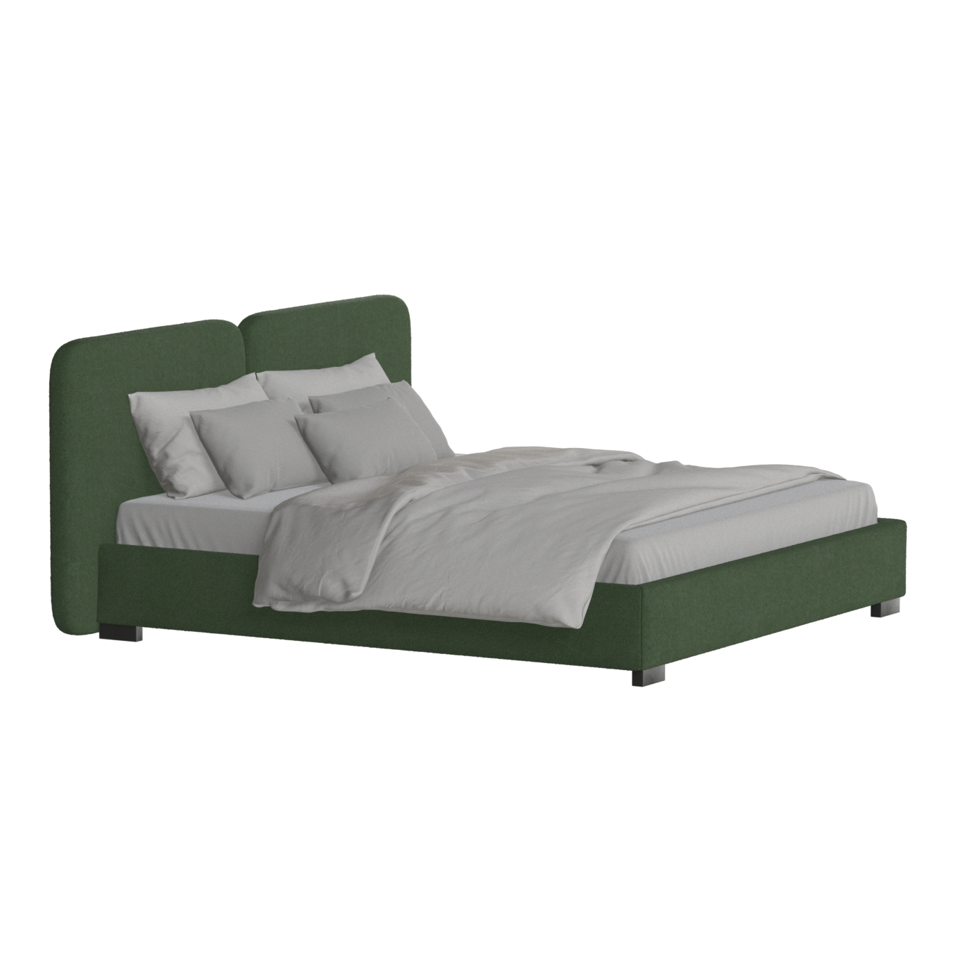 Chloe Upholstered Double Bed in Soft Woven Fabric
