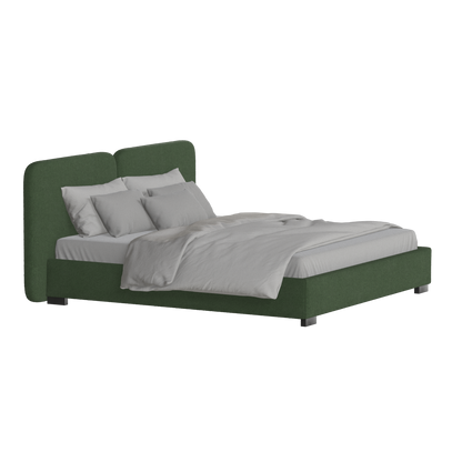 Chloe Upholstered Double Bed in Soft Woven Fabric