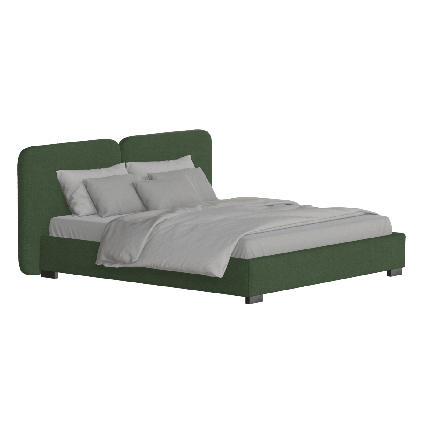 Chloe Upholstered Double Bed in Soft Woven Fabric