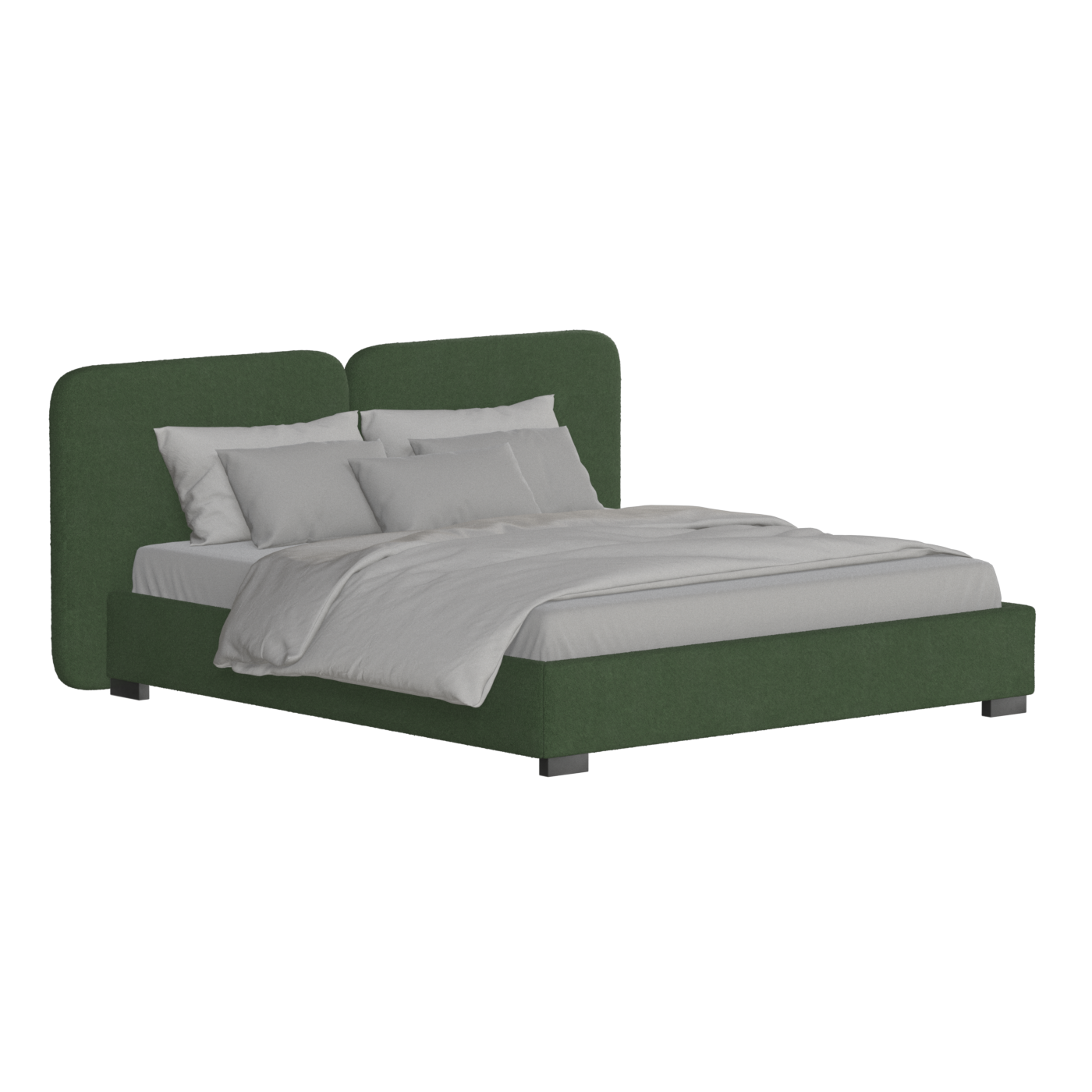 Chloe Upholstered Double Bed in Soft Woven Fabric