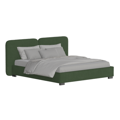 Chloe Upholstered Double Bed in Soft Woven Fabric