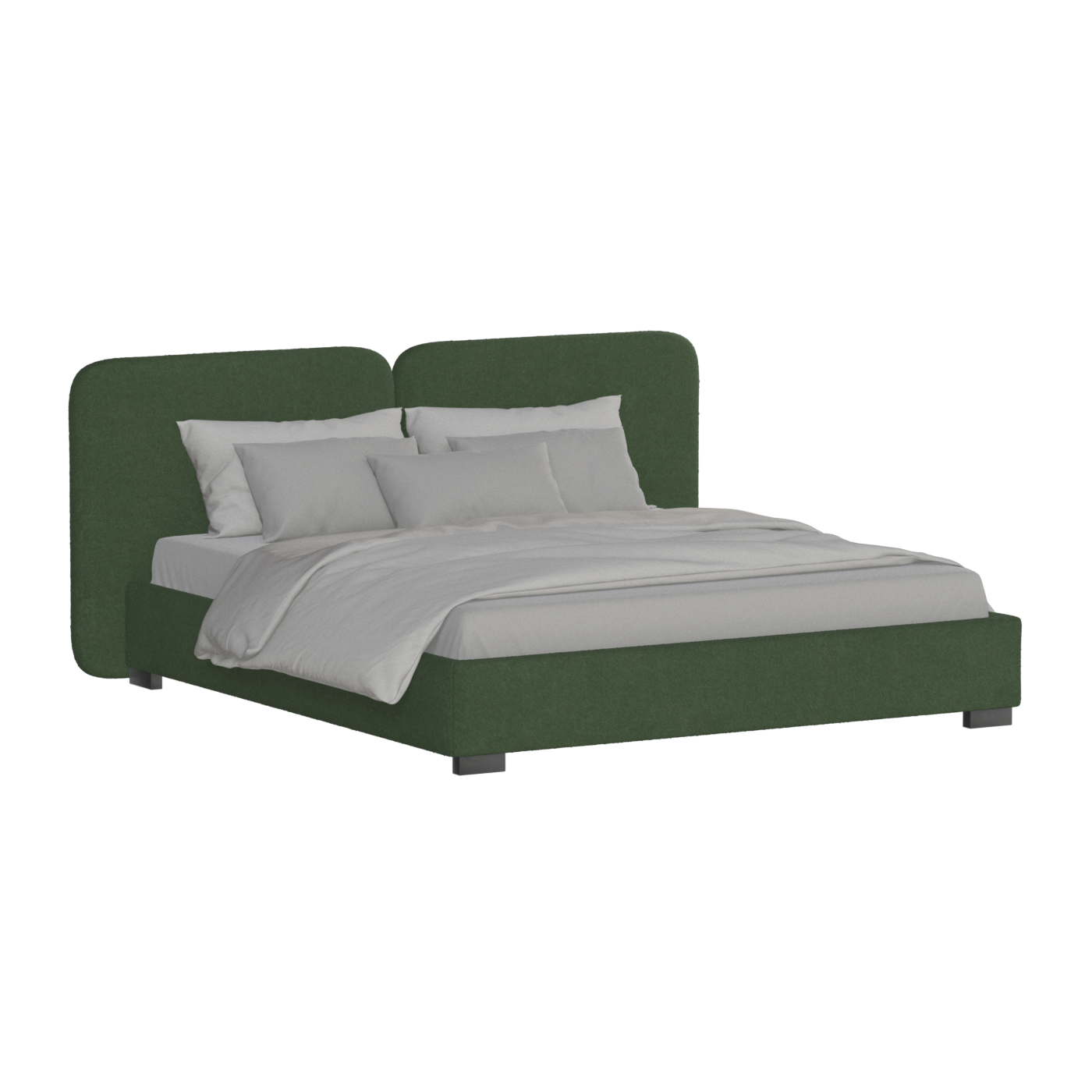 Chloe Upholstered Double Bed in Soft Woven Fabric