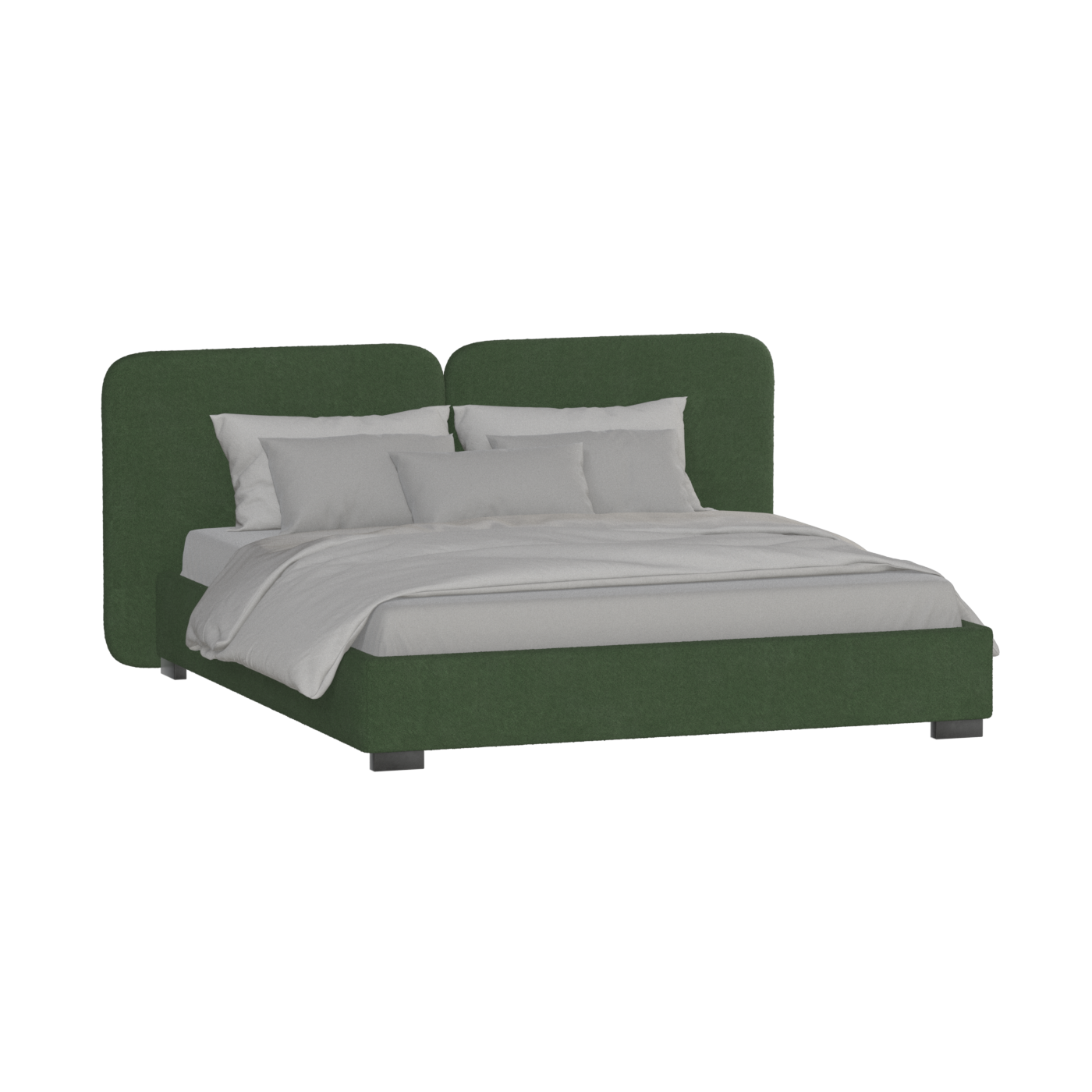 Chloe Upholstered Double Bed in Soft Woven Fabric
