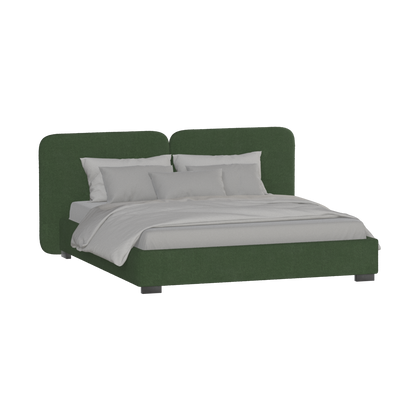 Chloe Upholstered Double Bed in Soft Woven Fabric