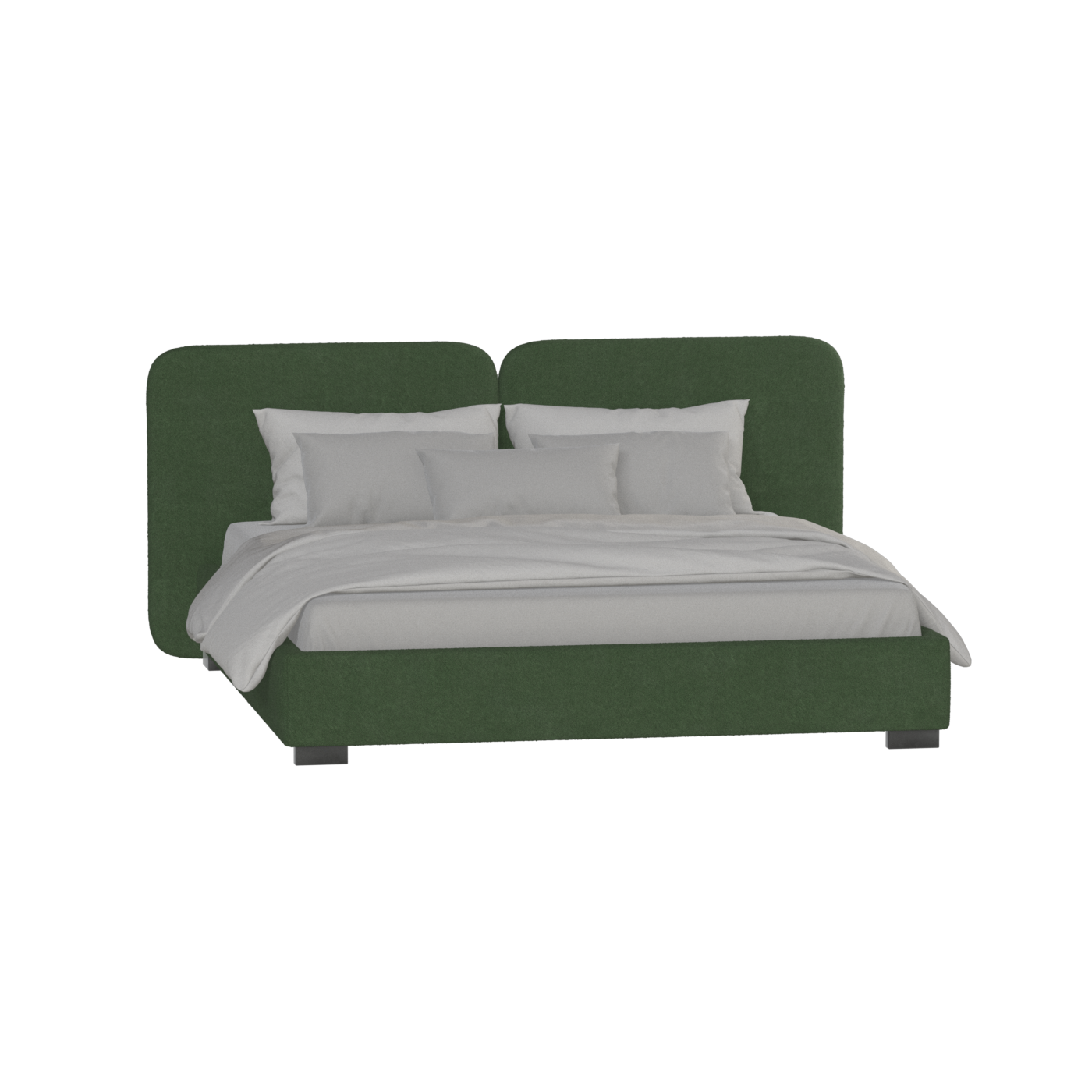Chloe Upholstered Double Bed in Soft Woven Fabric