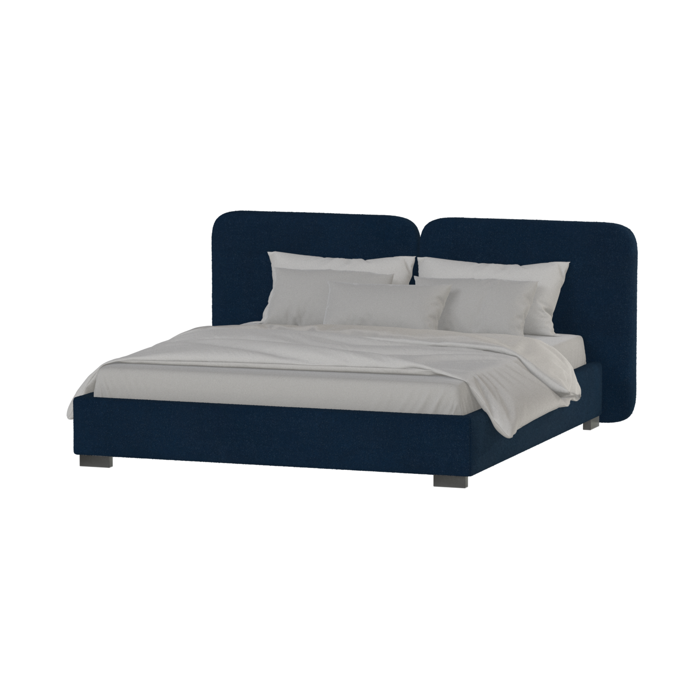 Chloe Upholstered Double Bed in Soft Woven Fabric