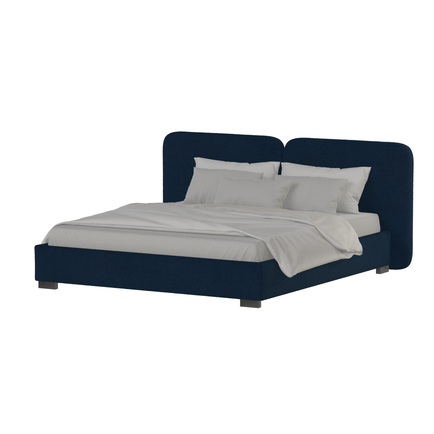 Chloe Upholstered Double Bed in Soft Woven Fabric