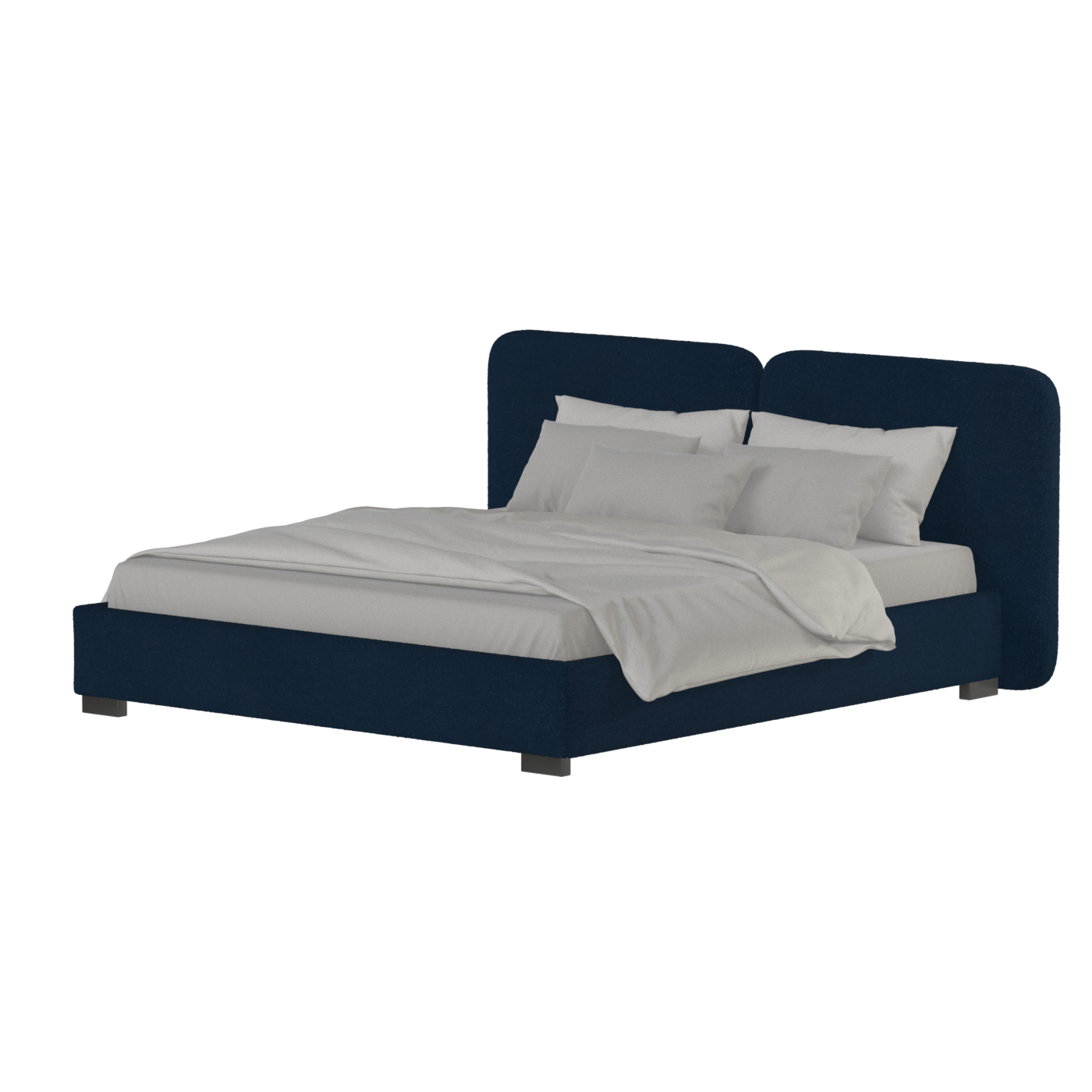 Chloe Upholstered Double Bed in Soft Woven Fabric