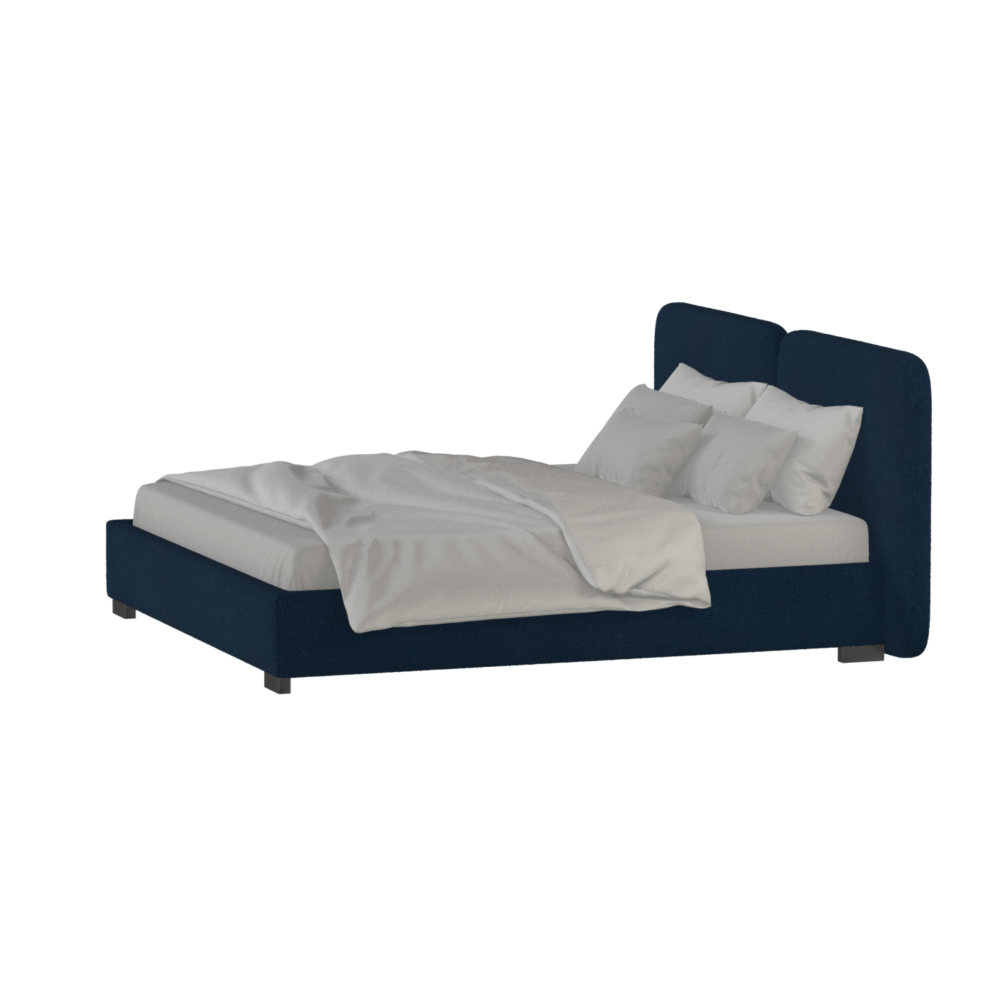 Chloe Upholstered Double Bed in Soft Woven Fabric