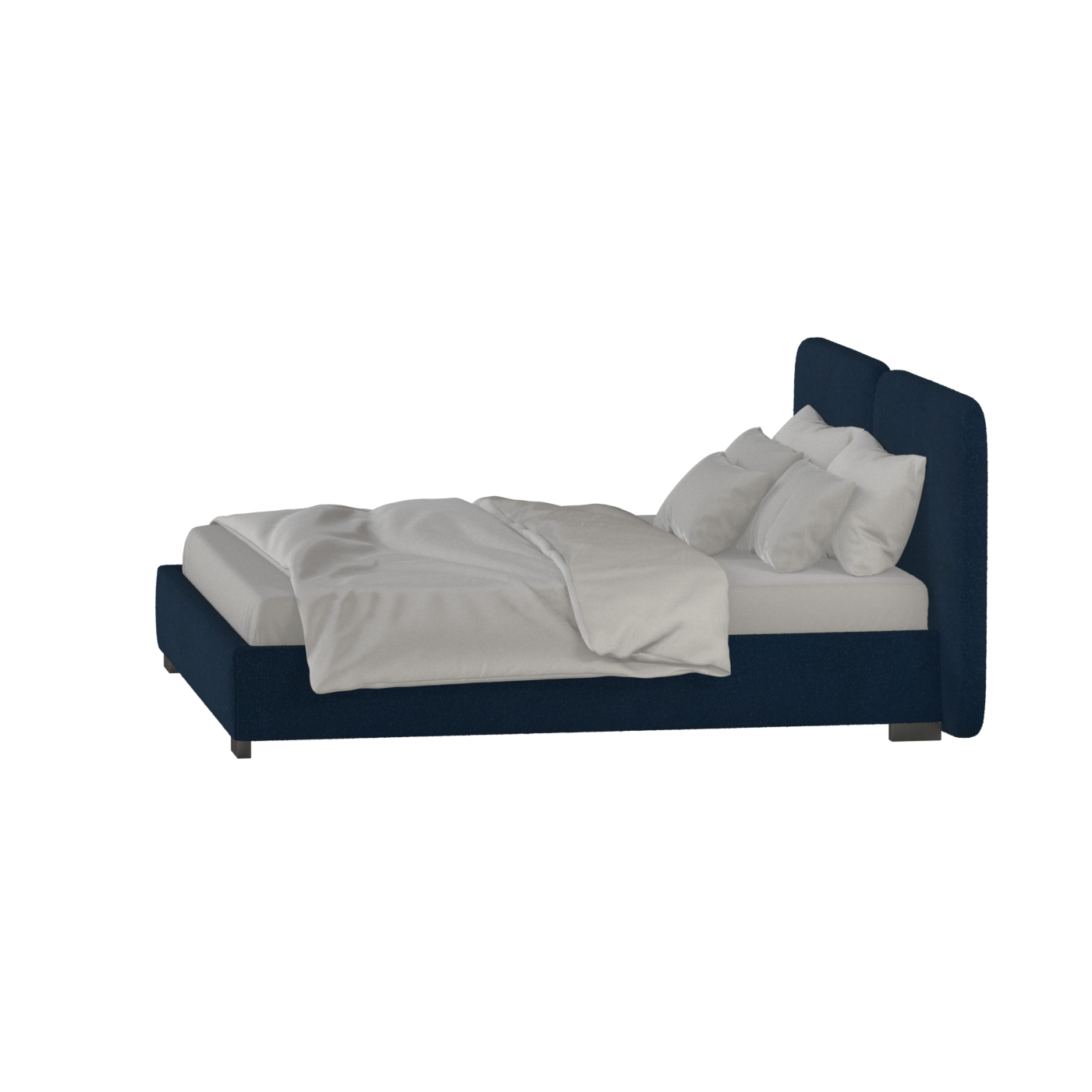 Chloe Upholstered Double Bed in Soft Woven Fabric