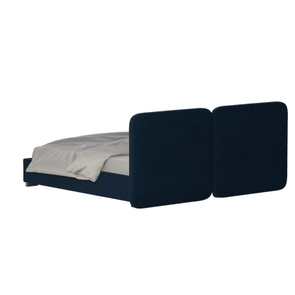Chloe Upholstered Double Bed in Soft Woven Fabric
