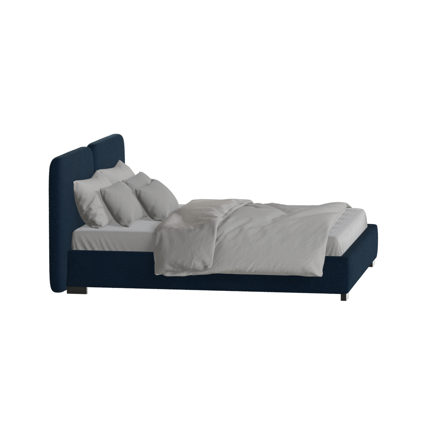 Chloe Upholstered Double Bed in Soft Woven Fabric