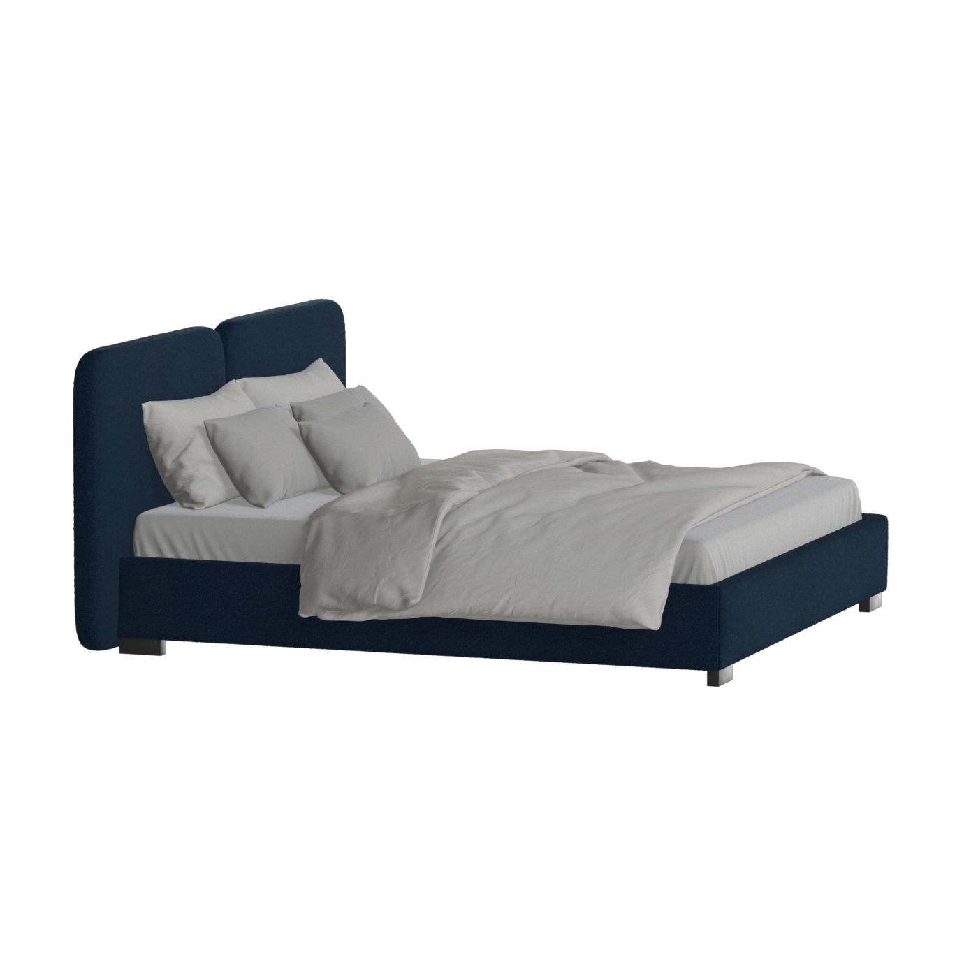 Chloe Upholstered Double Bed in Soft Woven Fabric