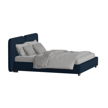 Chloe Upholstered Double Bed in Soft Woven Fabric