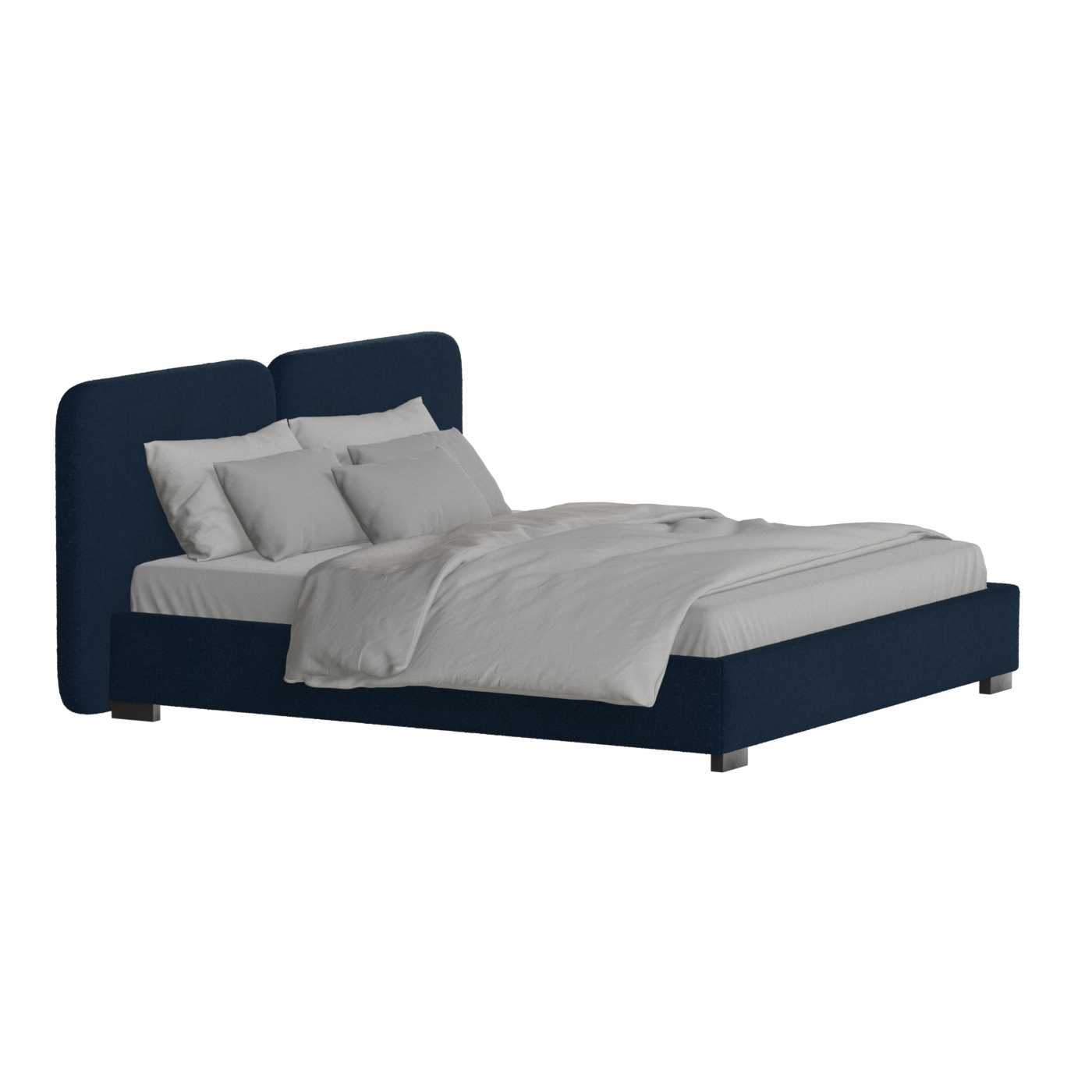 Chloe Upholstered Double Bed in Soft Woven Fabric