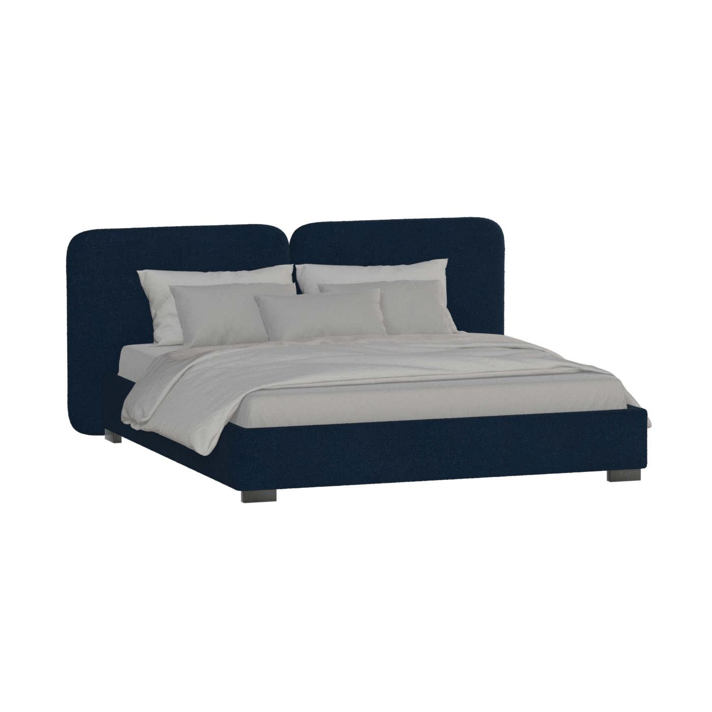 Chloe Upholstered Double Bed in Soft Woven Fabric