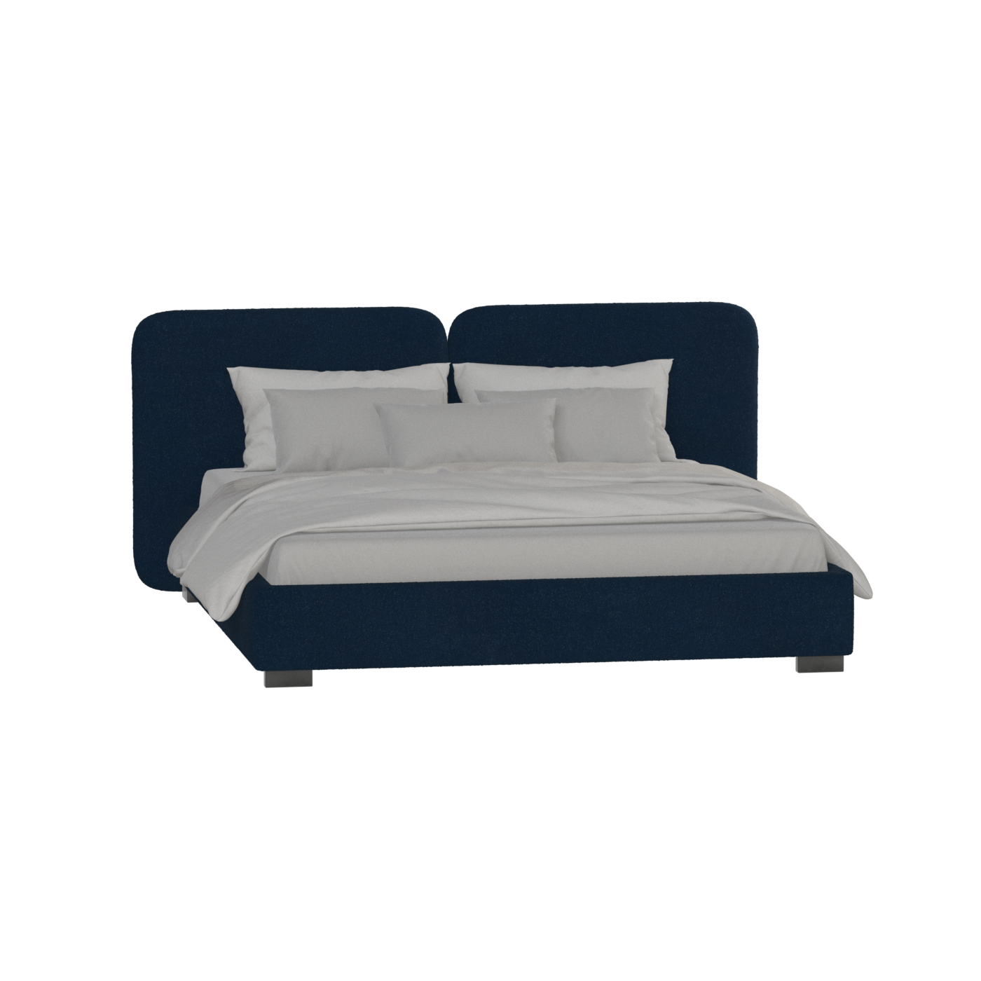 Chloe Upholstered Double Bed in Soft Woven Fabric