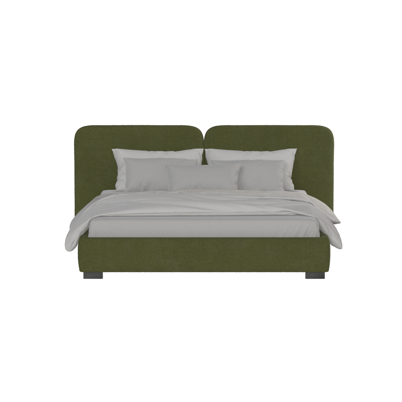Chloe Upholstered Double Bed in Soft Woven Fabric
